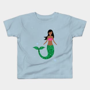 african american mermaid Kids T-Shirt